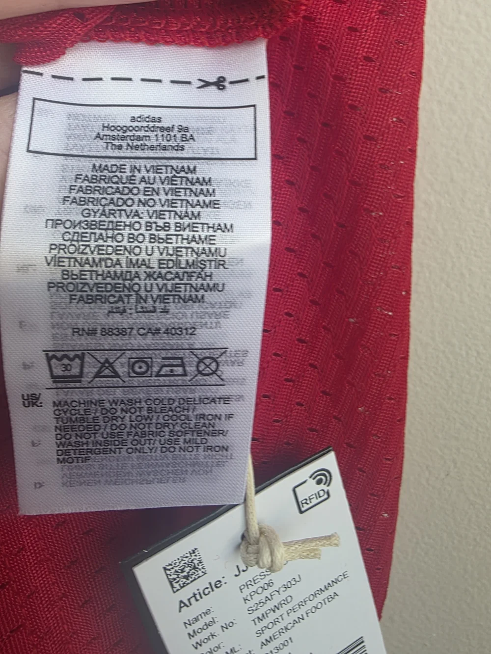 NWT Adidas Press Coverage 3.0 Football Jersey Medium Red White Mesh